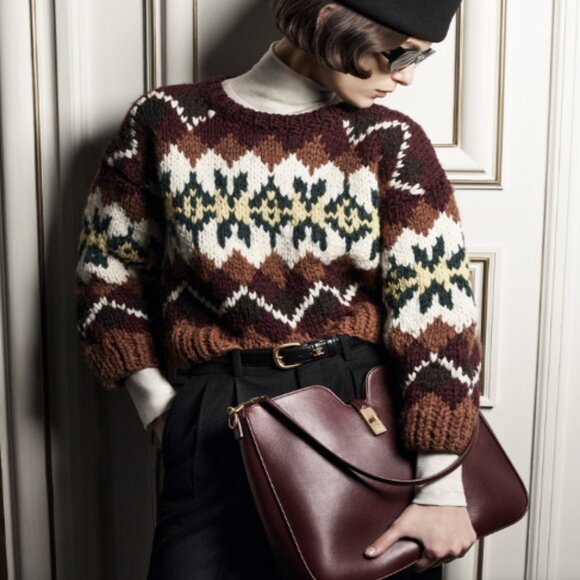 crewneck sweater IN fair isle wool - Picture 1 of 14